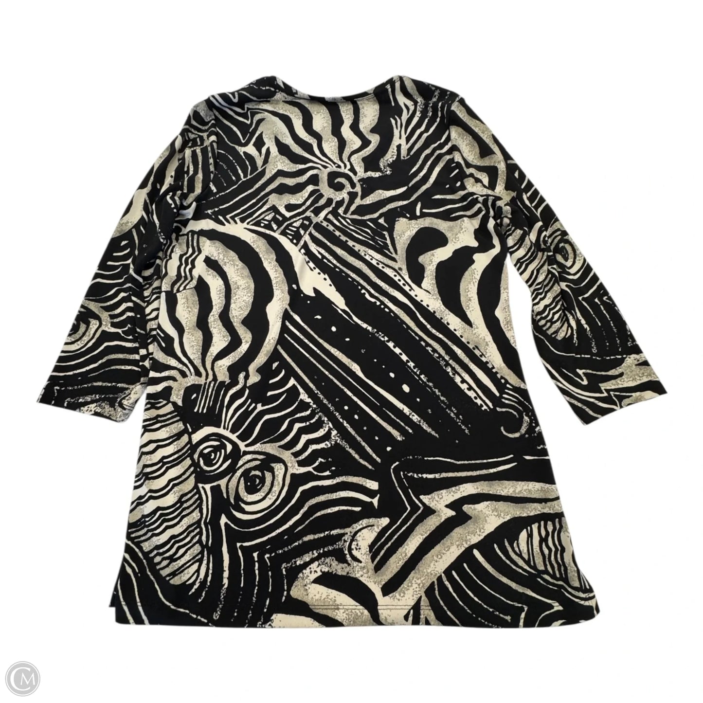 Top Long Sleeve By Chicos In Black & Grey, Size: S