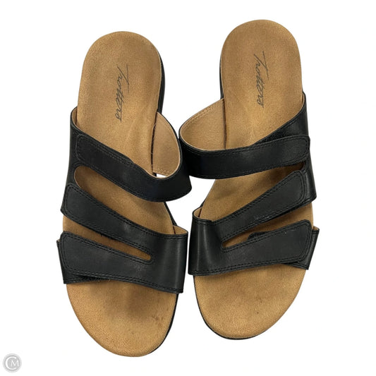 Sandals Heels Wedge By Clothes Mentor In Black, Size: 9.5