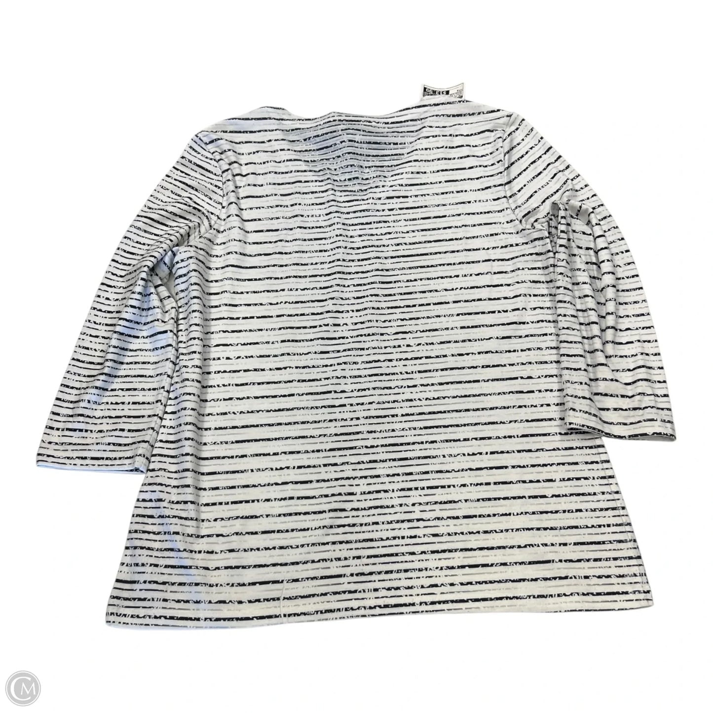 Top Long Sleeve By Chicos In Black & White, Size: M