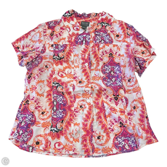Top Short Sleeve By Chicos In Multi-colored, Size: M