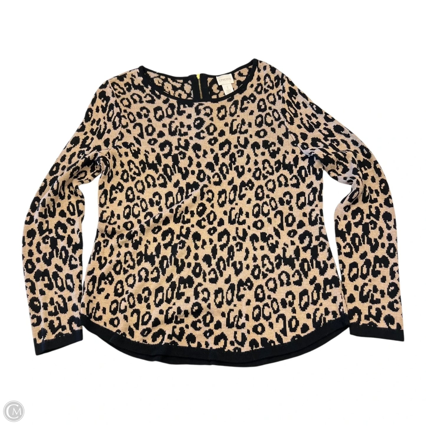 Top Long Sleeve By Chicos In Animal Print, Size: M