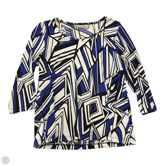 Top Long Sleeve By Chicos In Purple & White, Size: M