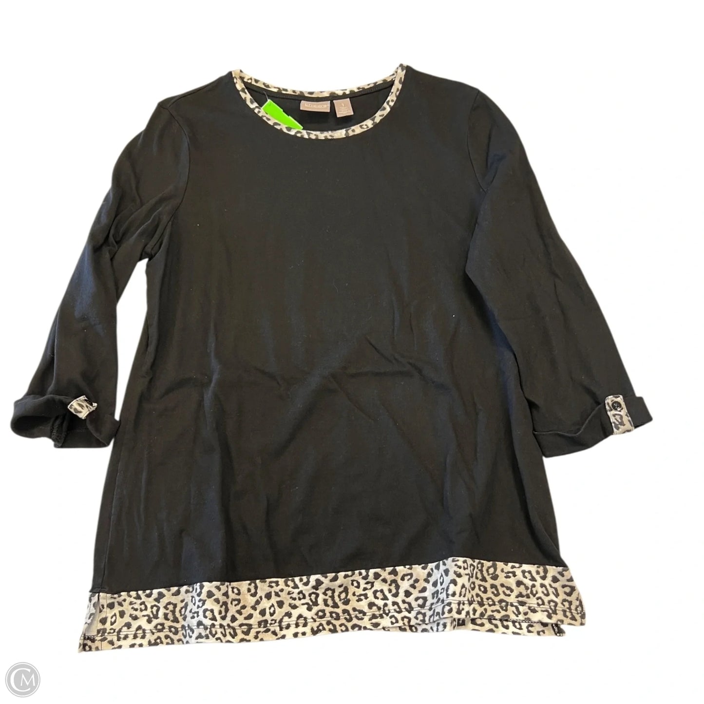 Top Long Sleeve By Chicos In Black, Size: M