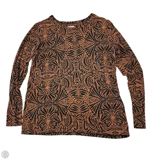 Top Long Sleeve By Chicos In Black & Orange, Size: S