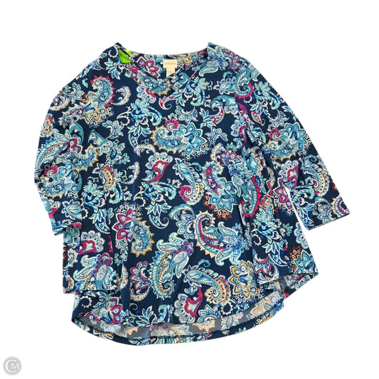 Top Long Sleeve By Chicos In Multi-colored, Size: S