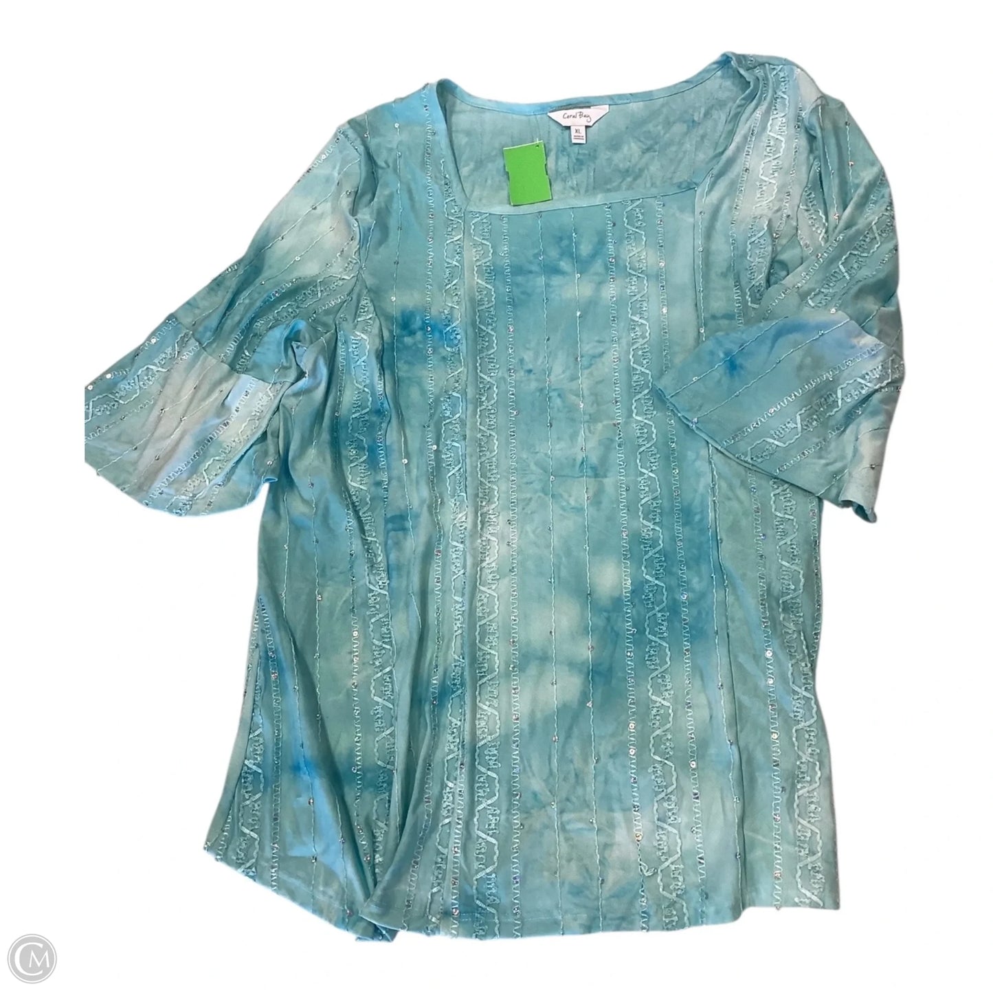 Top Short Sleeve By Coral Bay In Blue, Size: Xl