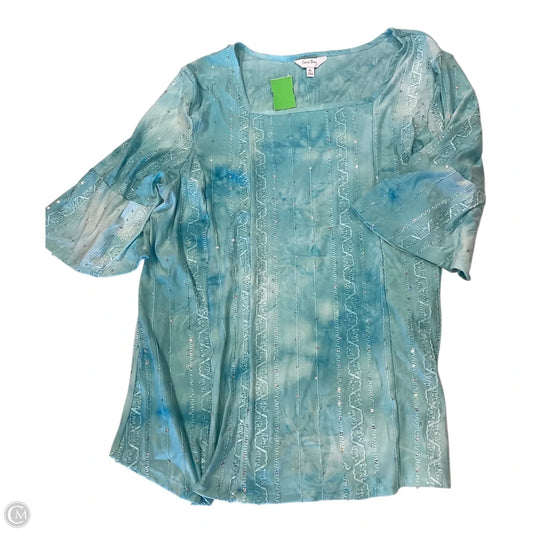Top Short Sleeve By Coral Bay In Blue, Size: Xl