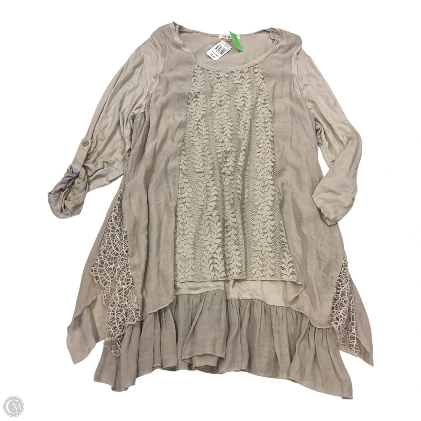 Top Long Sleeve By Indigo Soul In Tan, Size: 2x