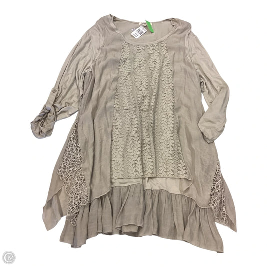 Top Long Sleeve By Indigo Soul In Tan, Size: 2x