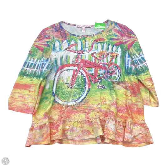 Top 3/4 Sleeve By Leoma Lovegrove In Multi-colored, Size: Xl