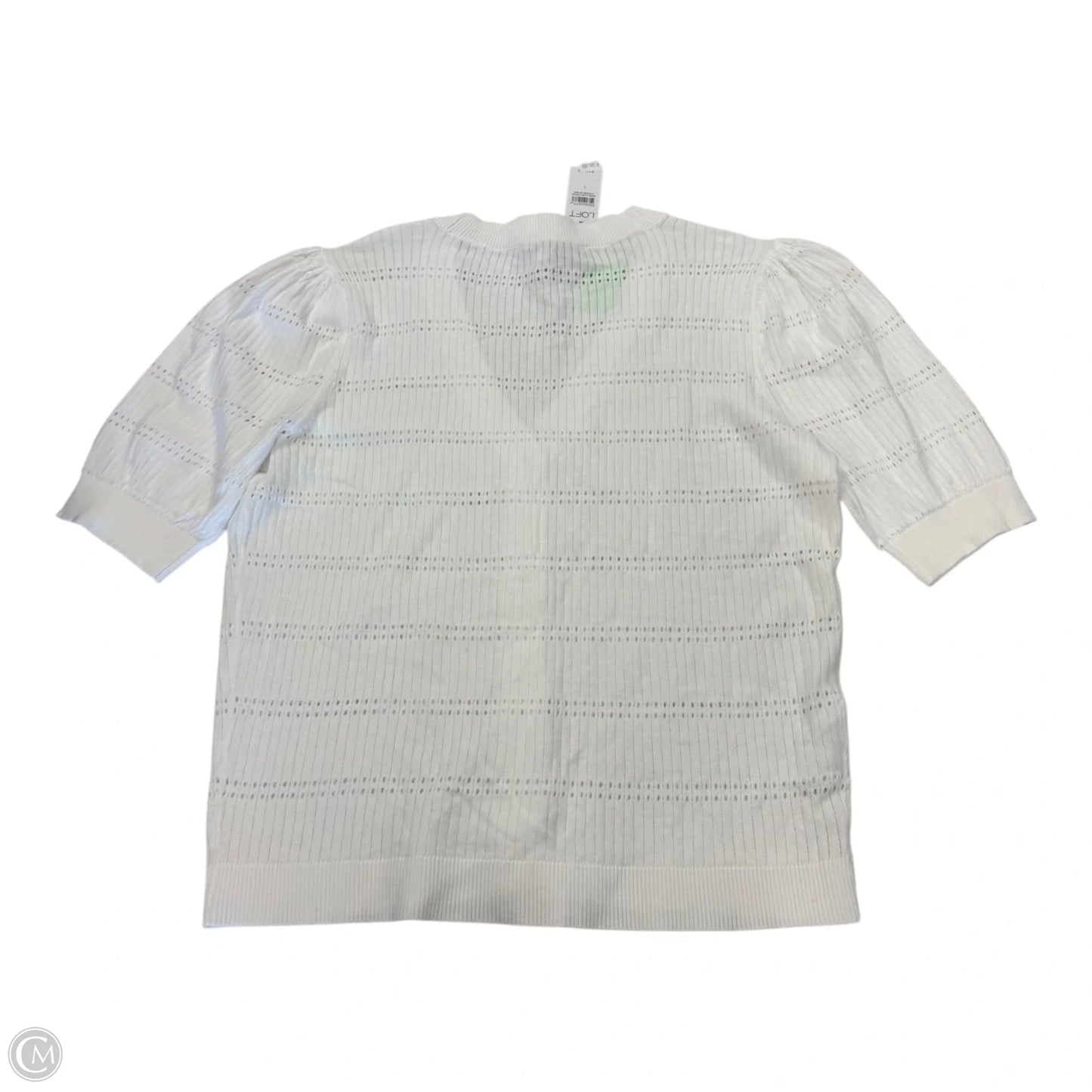 Top Short Sleeve By Loft In White, Size: L