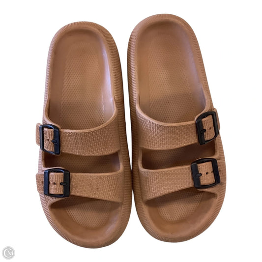 Sandals Heels Platform By Clothes Mentor In Brown, Size: 10