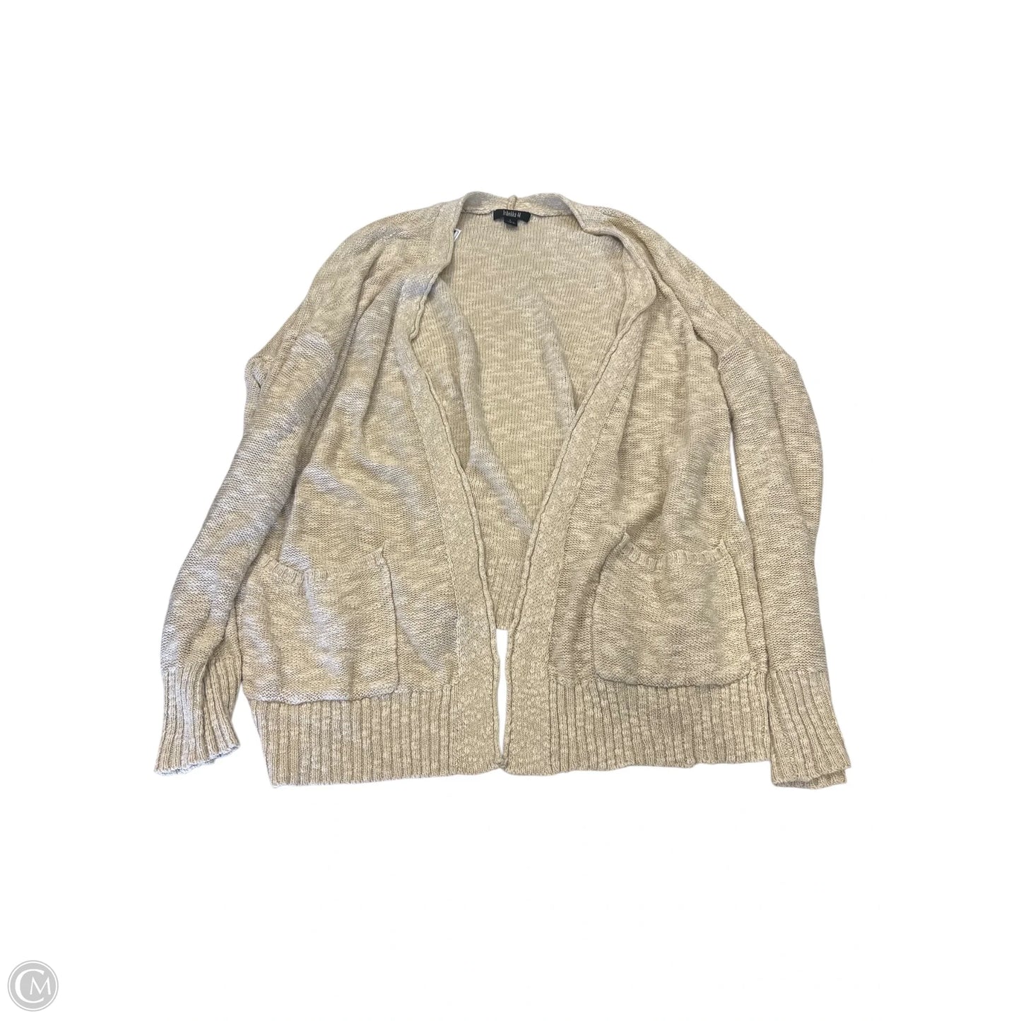 Cardigan By Clothes Mentor In Cream, Size: L