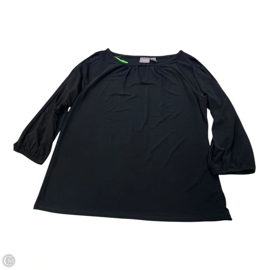 Top 3/4 Sleeve By Chicos In Black, Size: M
