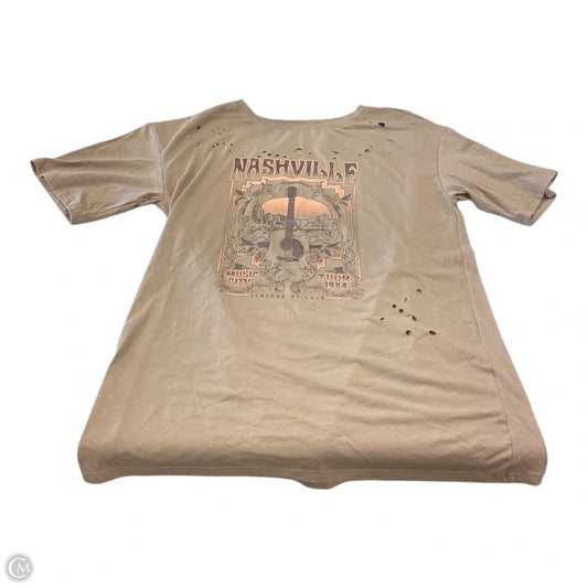 Top Short Sleeve Basic By Clothes Mentor In Brown, Size: 2x