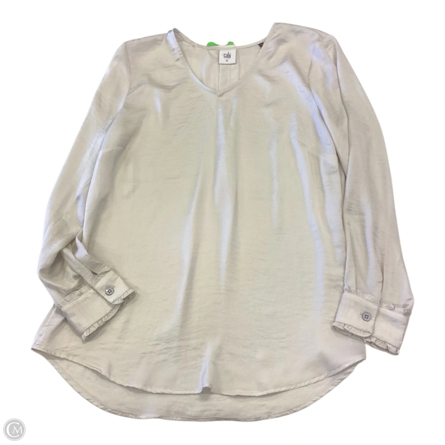 Top Long Sleeve By Cabi In White, Size: M