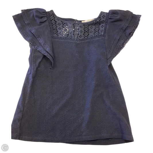 Top Short Sleeve By Loft In Navy, Size: Sp