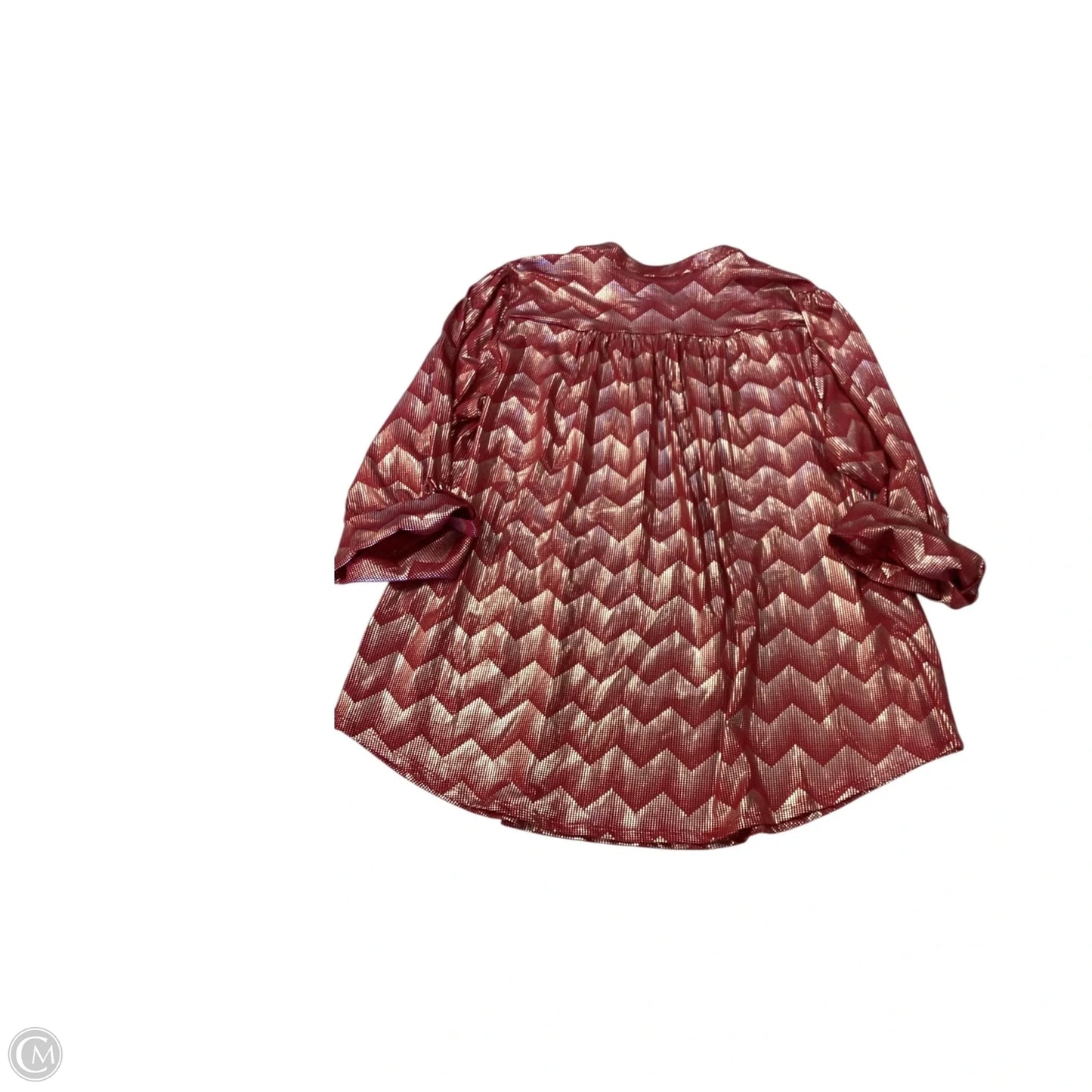 Top Long Sleeve By Clothes Mentor In Gold & Red, Size: 1x