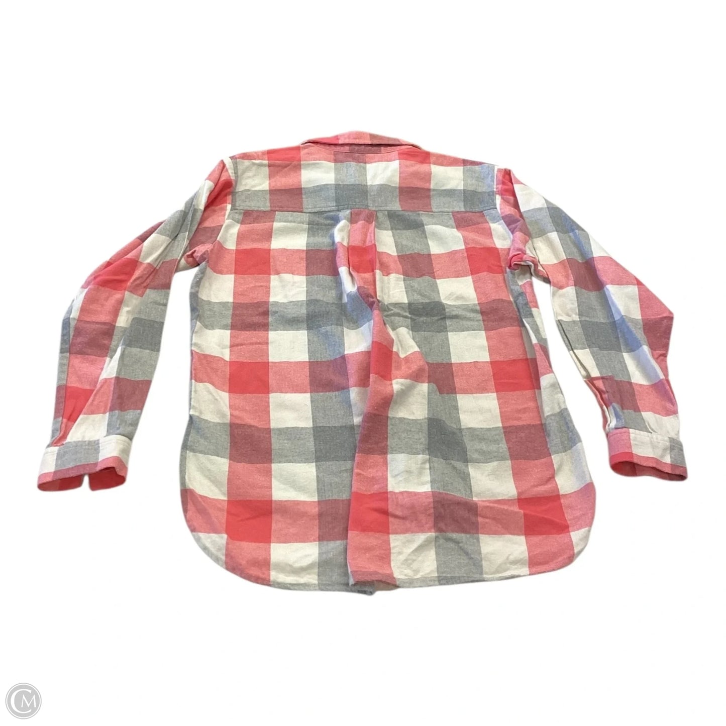 Top Long Sleeve By Loft In Pink & White, Size: S