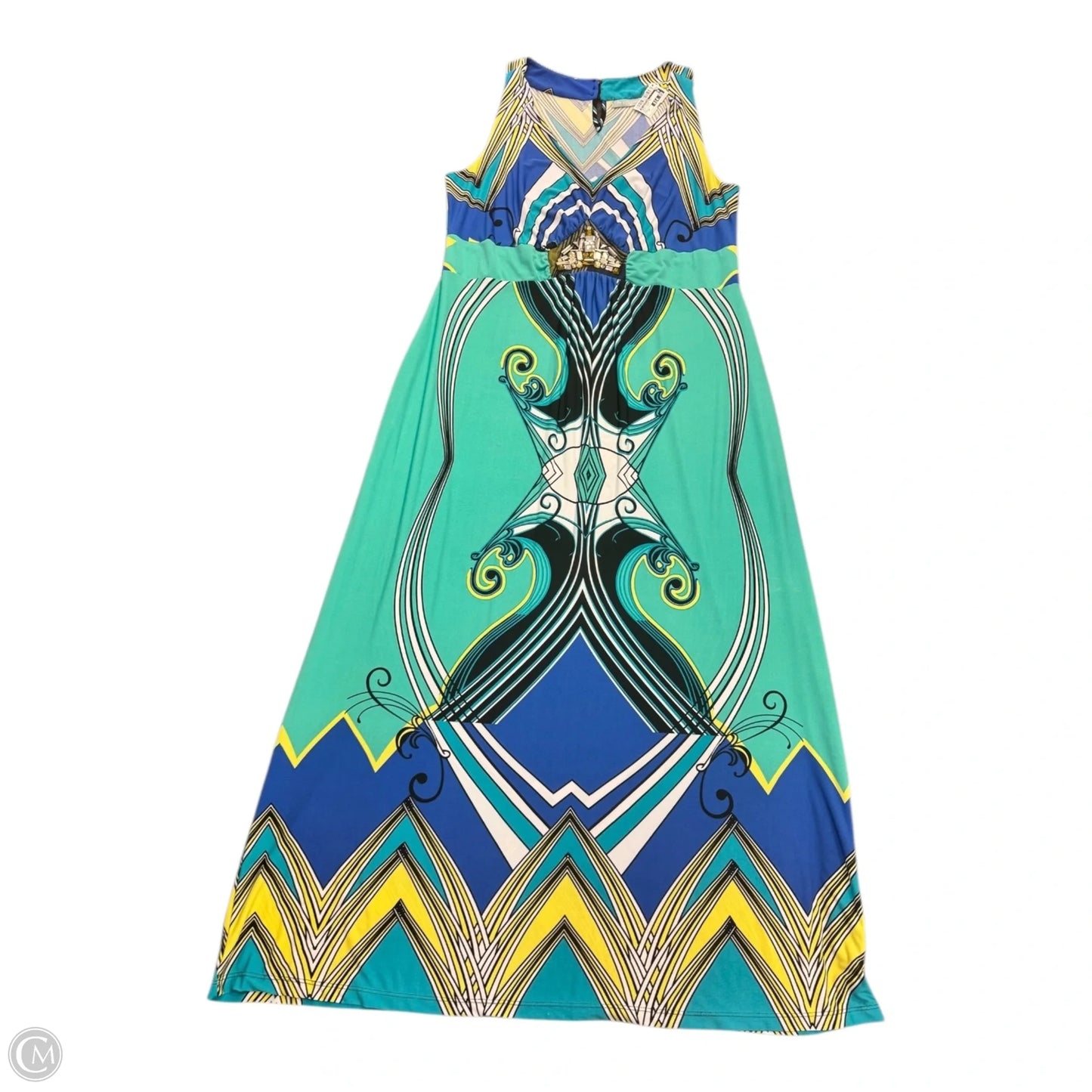 Dress Casual Maxi By Ny Collection In Blue & Green, Size: 2x
