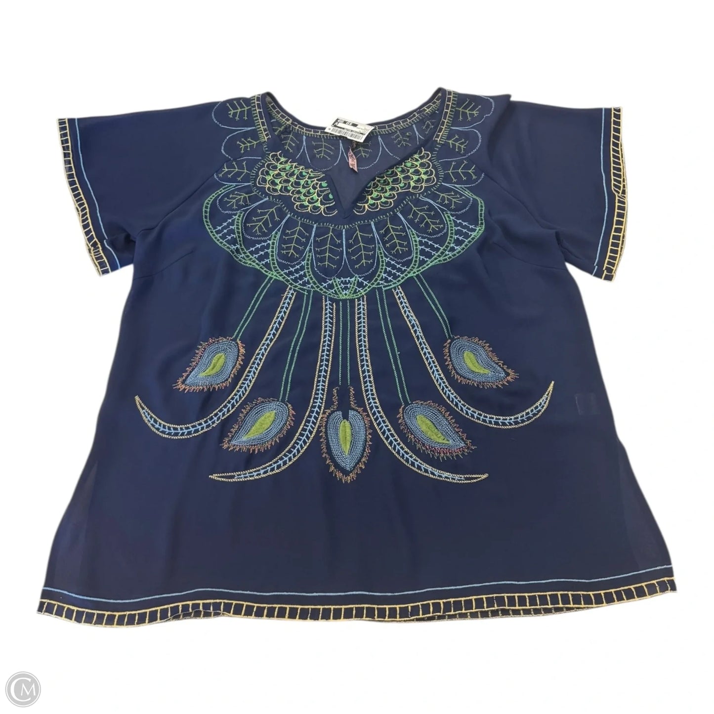 Top Short Sleeve By Clothes Mentor In Navy, Size: L