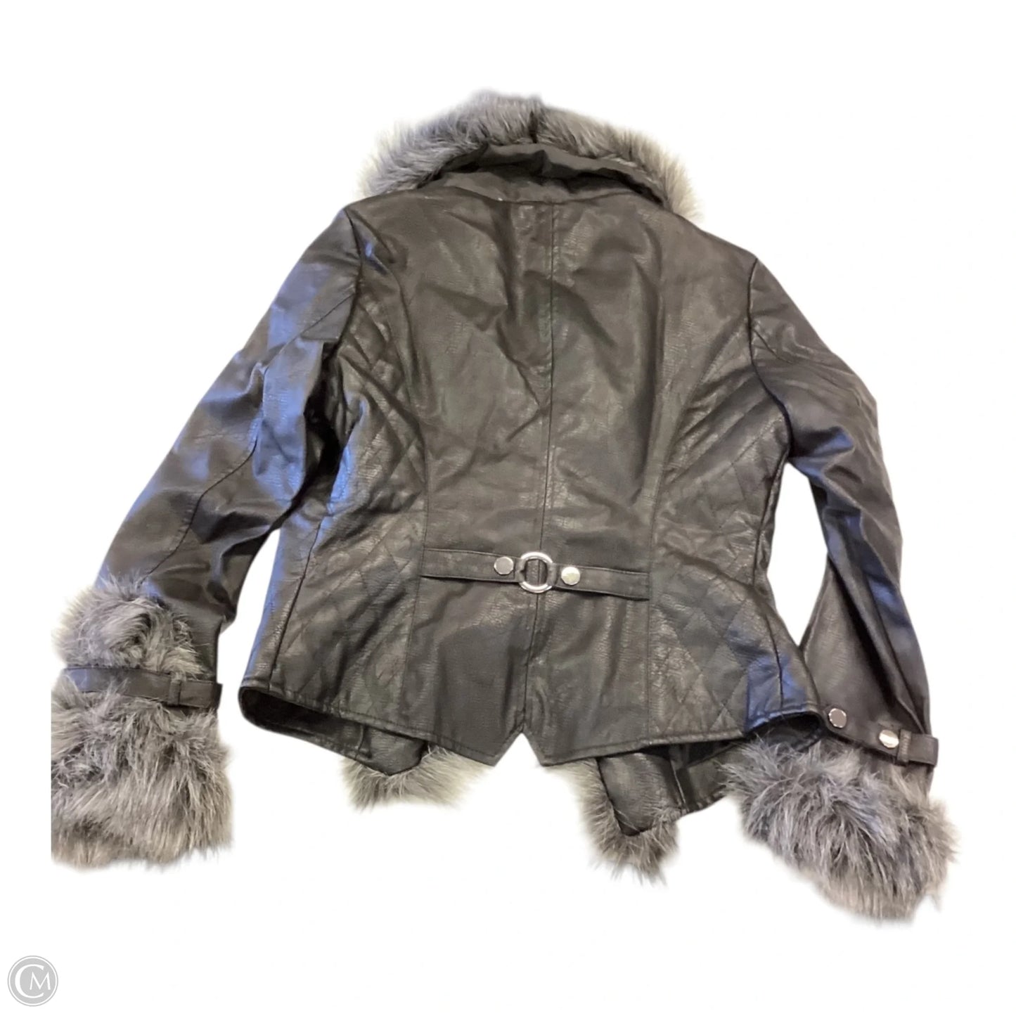 Jacket Faux Fur & Sherpa By Clothes Mentor In Black, Size: S