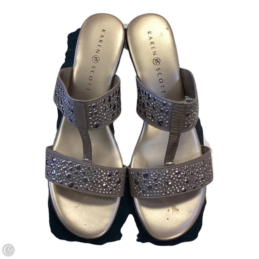 Shoes Heels Block By Karen Scott In Grey, Size: 8
