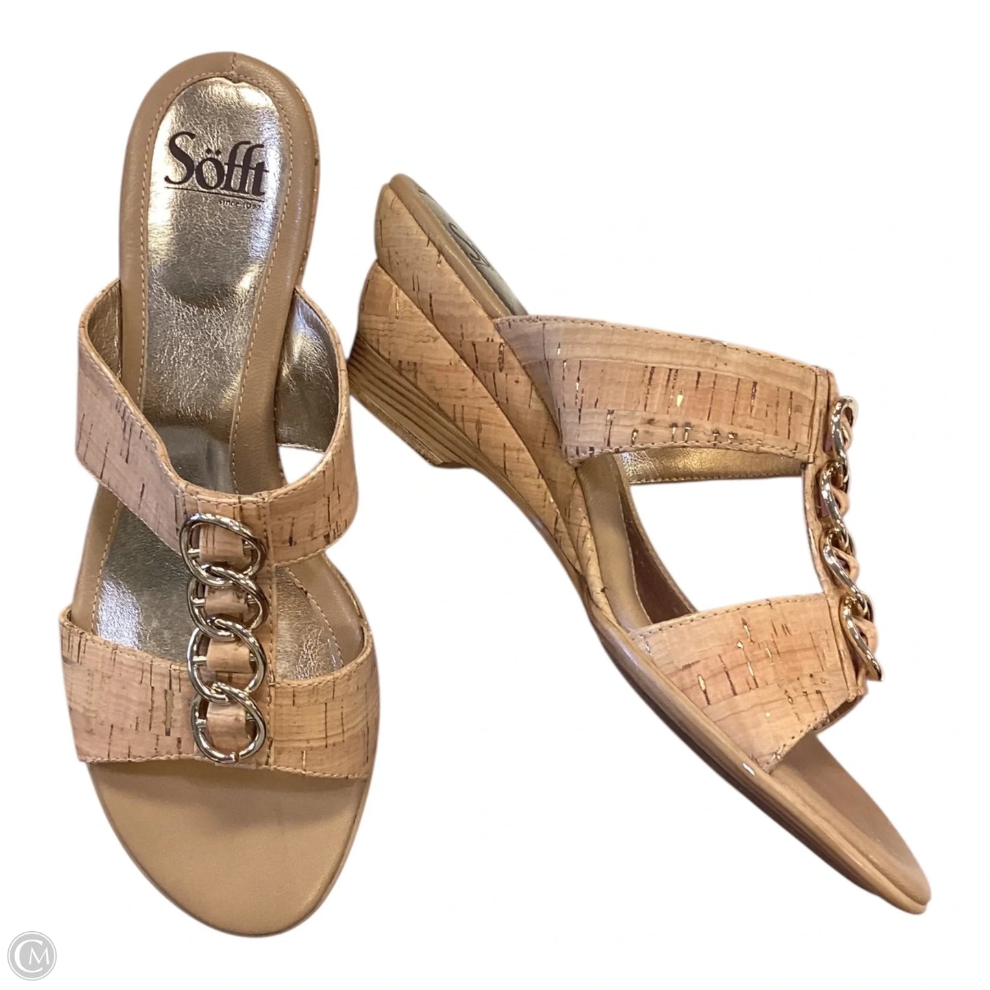 Shoes Heels Wedge By Sofft In Tan, Size: 8.5