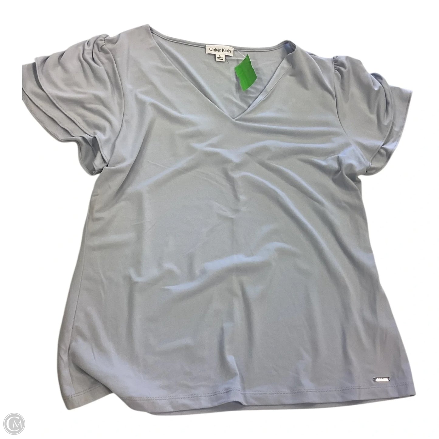 Top Short Sleeve By Calvin Klein In Blue, Size: L