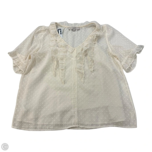 Top Short Sleeve By Loft In White, Size: S