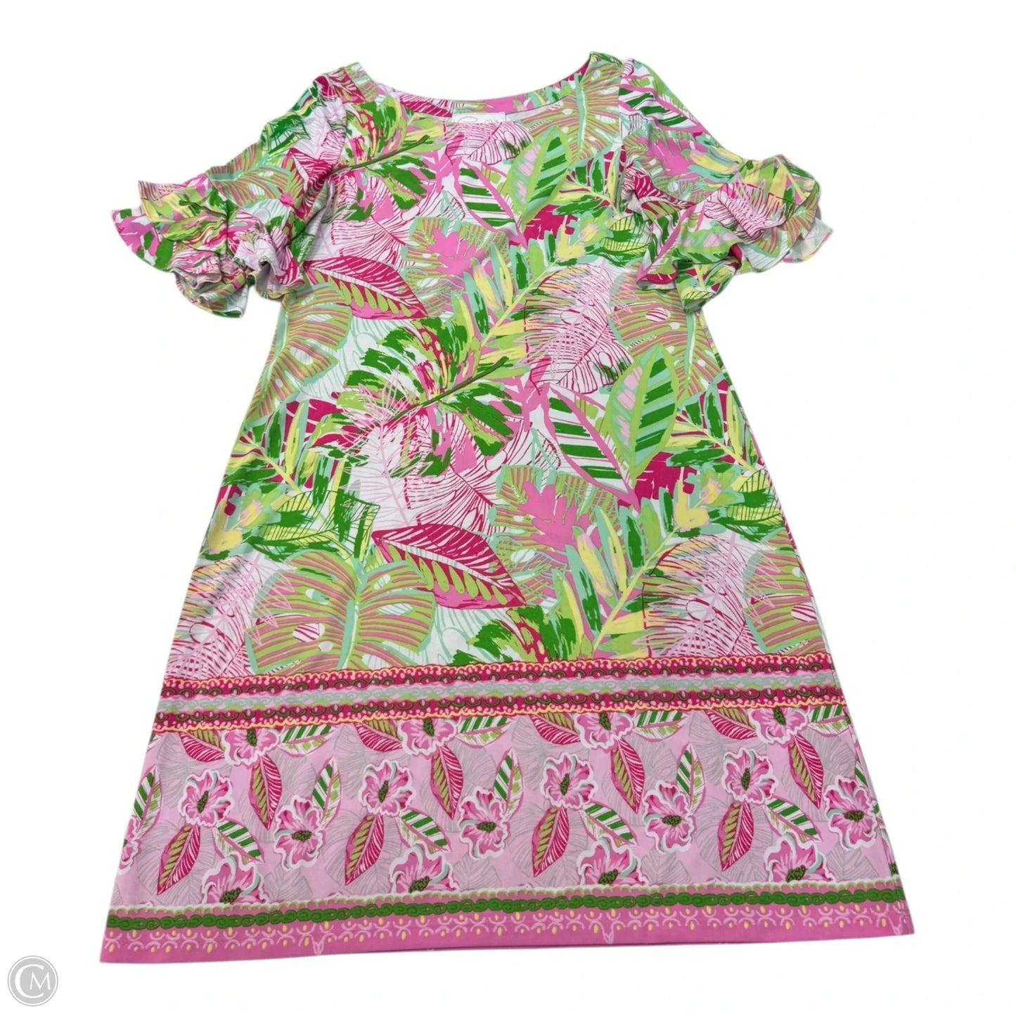 Dress Casual Short By Cappagallo In Green & Pink, Size: M