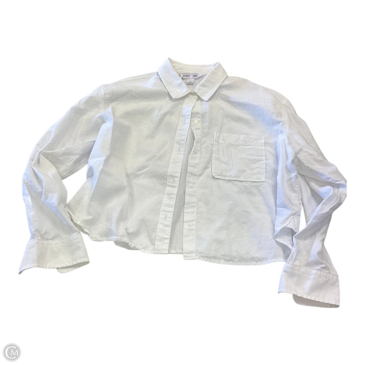 Top Long Sleeve By Old Navy In White, Size: L