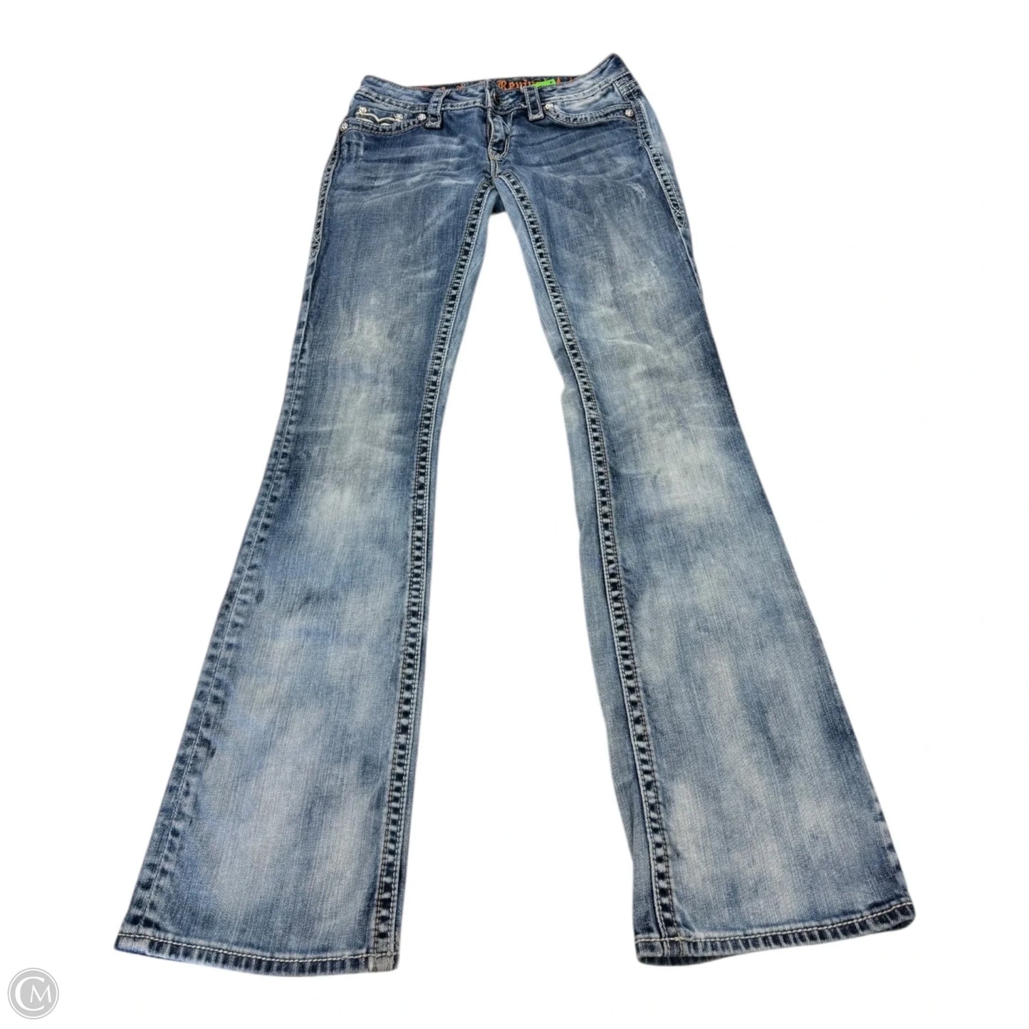 Jeans Straight By Rock Revival In Blue Denim, Size: 4