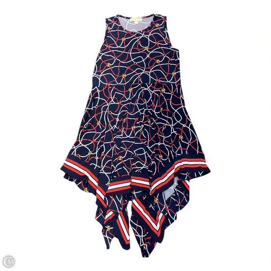 Dress Casual Midi By Michael By Michael Kors In Blue & Red & White, Size: Xl