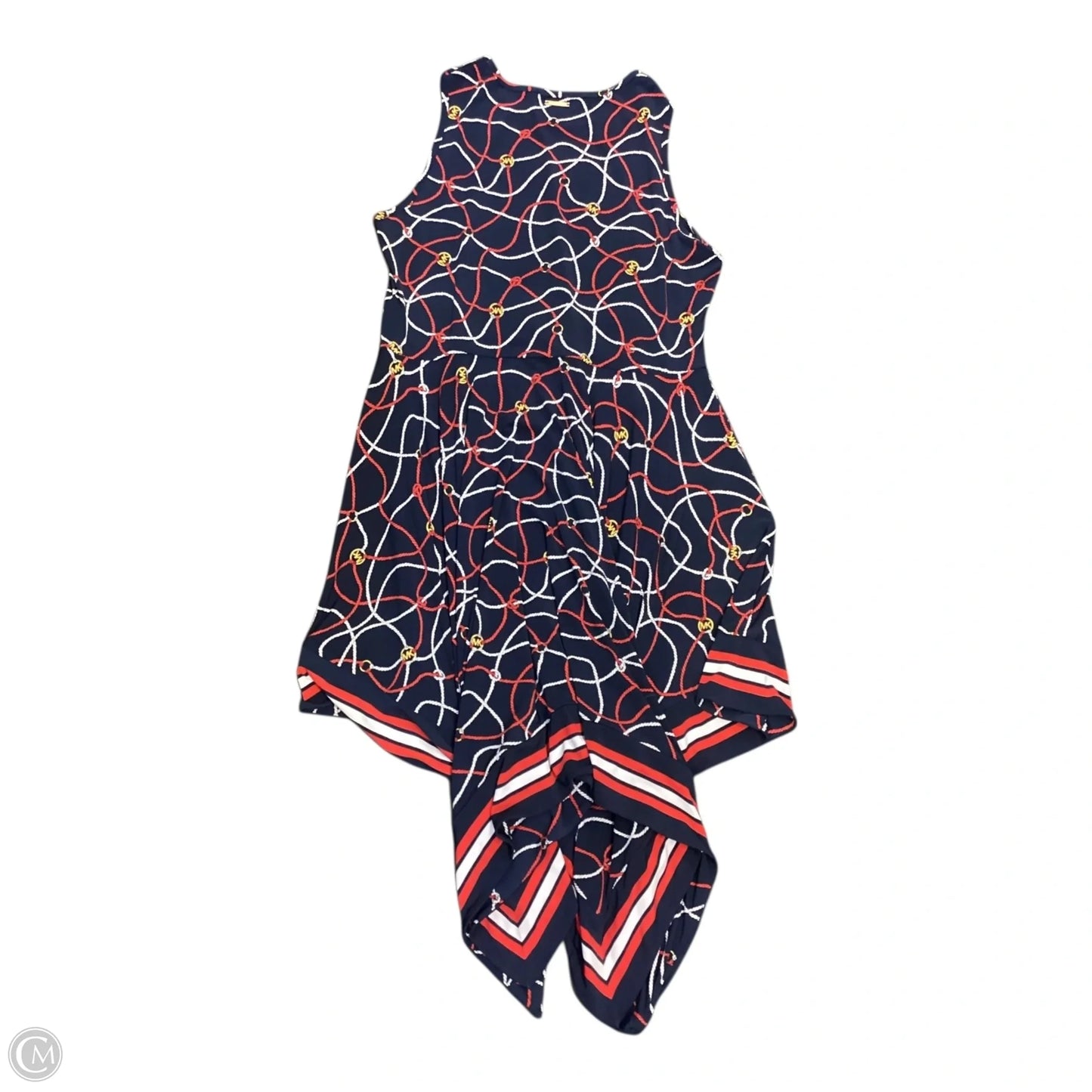 Dress Casual Midi By Michael By Michael Kors In Blue & Red & White, Size: Xl