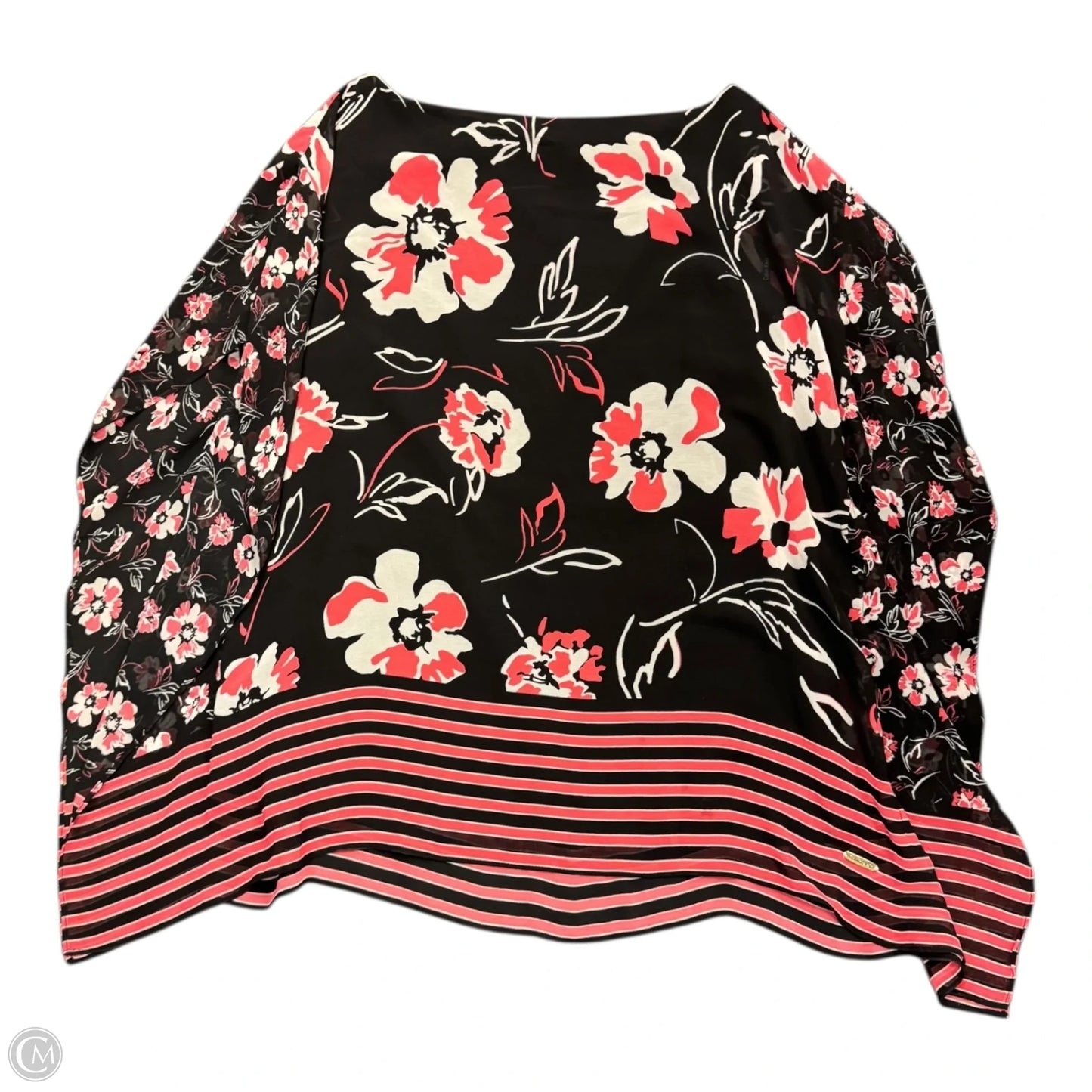 Top Short Sleeve By Calvin Klein In Floral Print, Size: L