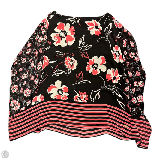 Top Short Sleeve By Calvin Klein In Floral Print, Size: L