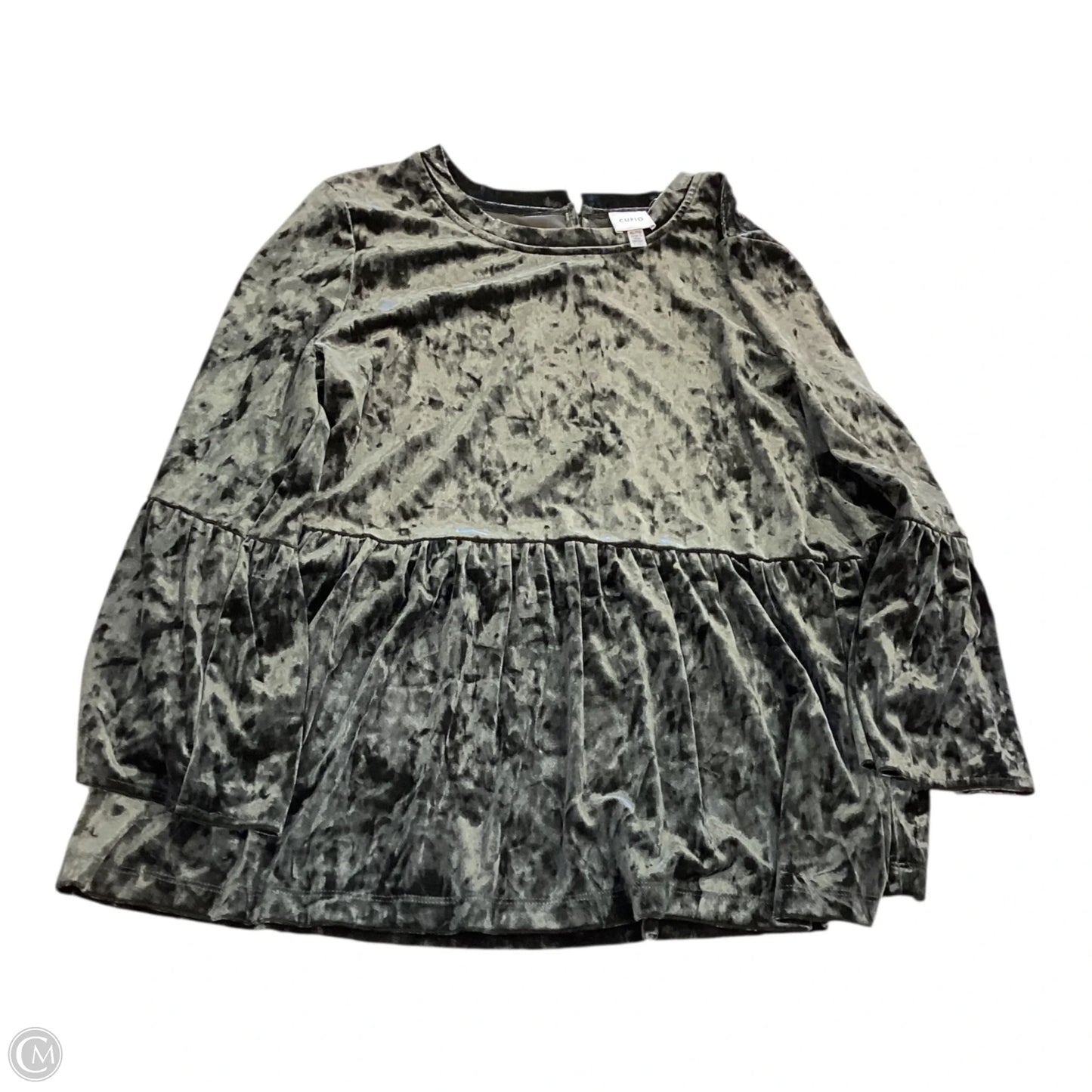 Top Long Sleeve By Cupio In Green & Grey, Size: Xl