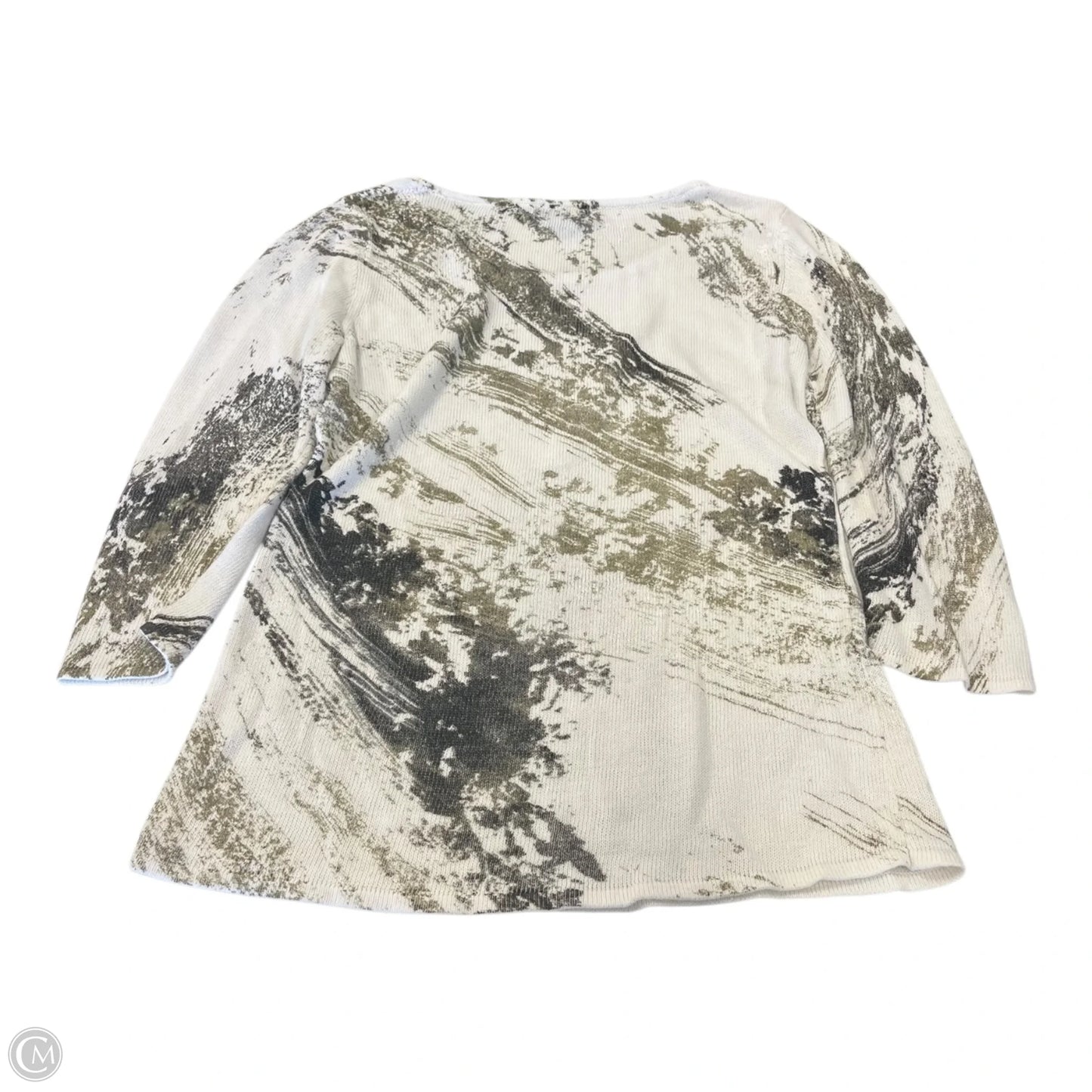 Top Long Sleeve By Peck And Peck In Brown & White, Size: M