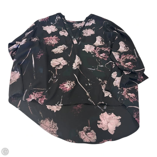 Top Long Sleeve By Simply Vera In Black & Purple, Size: 1x