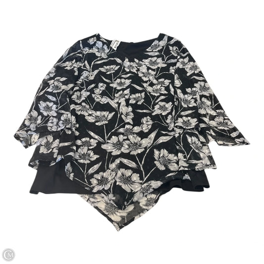 Top Long Sleeve By Sara Michelle In Black & White, Size: 2x