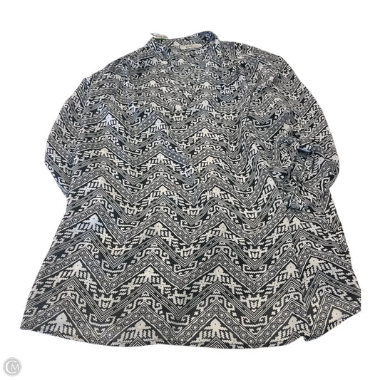 Top Long Sleeve By Derek Heart In Black & White, Size: 2x