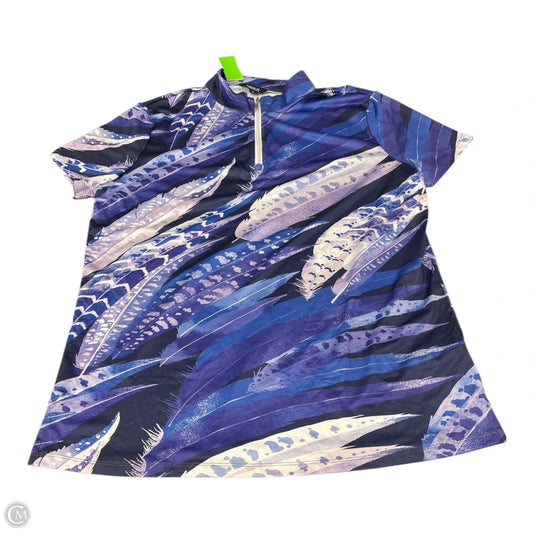 Athletic Top Short Sleeve By Clothes Mentor In Purple & White, Size: 3x