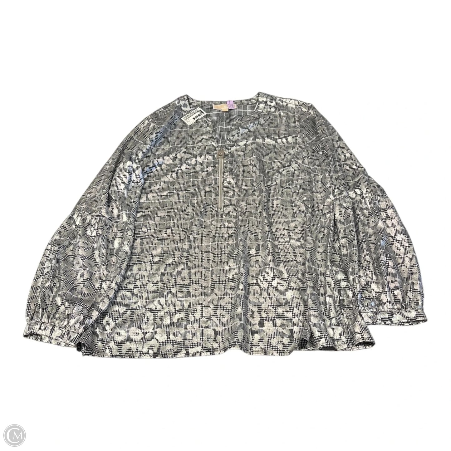 Top Long Sleeve By Michael By Michael Kors In Silver, Size: Xl