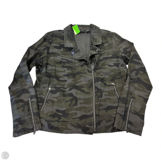 Jacket Moto By Dkny In Camouflage Print, Size: L