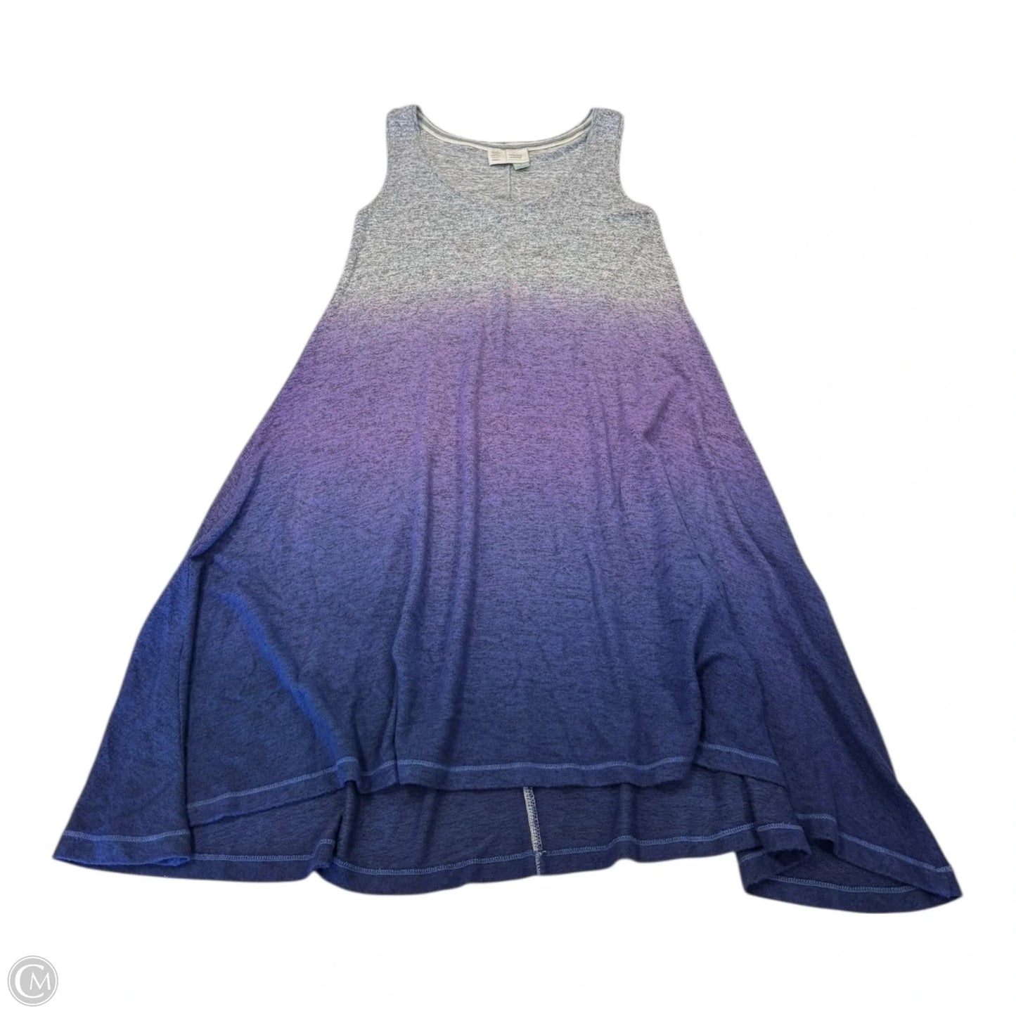Dress Casual Midi By Anthropologie In Grey & Purple, Size: M
