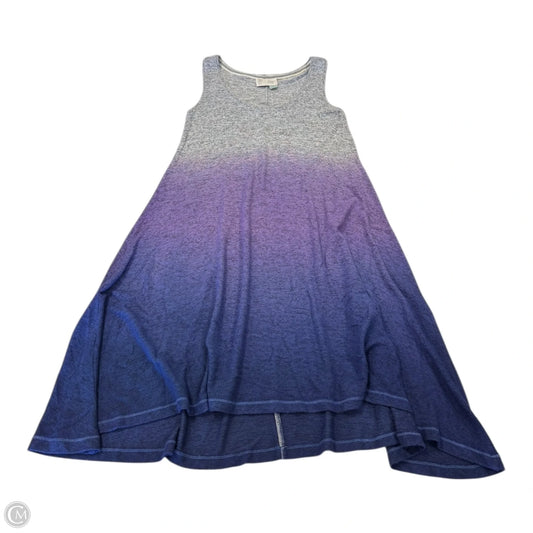 Dress Casual Midi By Anthropologie In Grey & Purple, Size: M