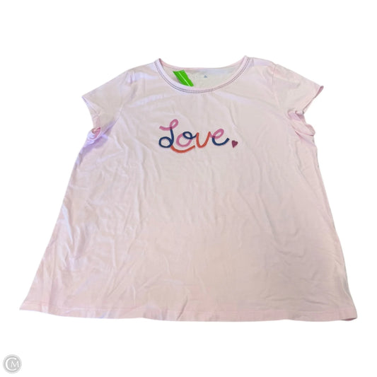 Top Short Sleeve Basic By Croft And Barrow In Pink, Size: Xl