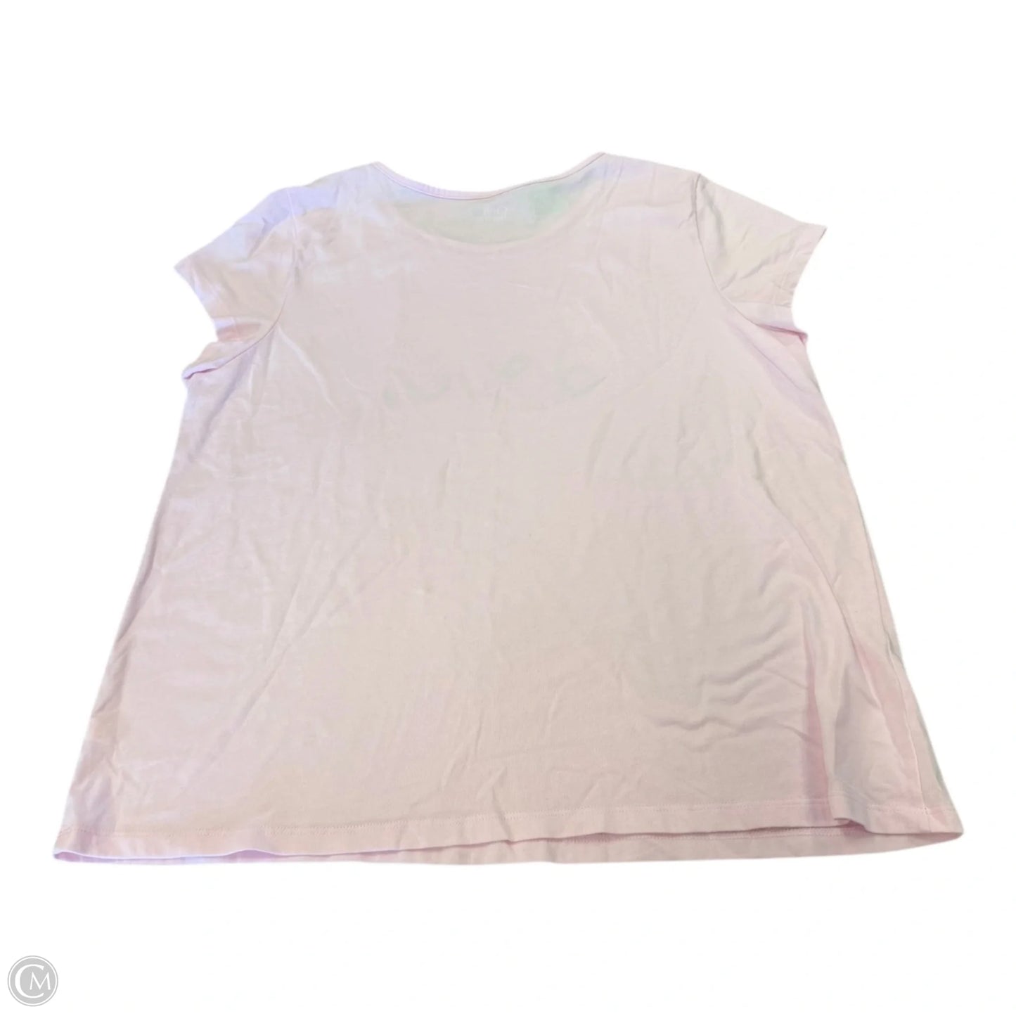 Top Short Sleeve Basic By Croft And Barrow In Pink, Size: Xl