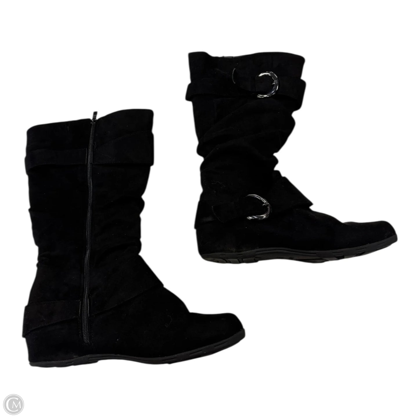 Boots Knee Flats By Clothes Mentor In Black, Size: 9